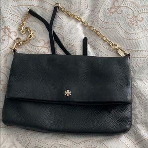 Authentic large Tory Burch black crossbody purse
